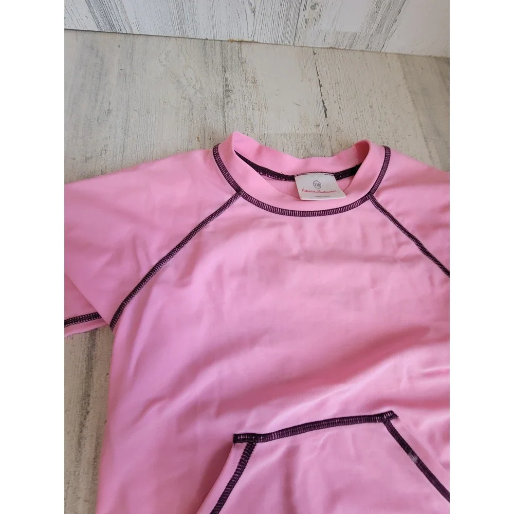 Hannah Anderson toddler small/ medium? pink shirts on black rash guard long